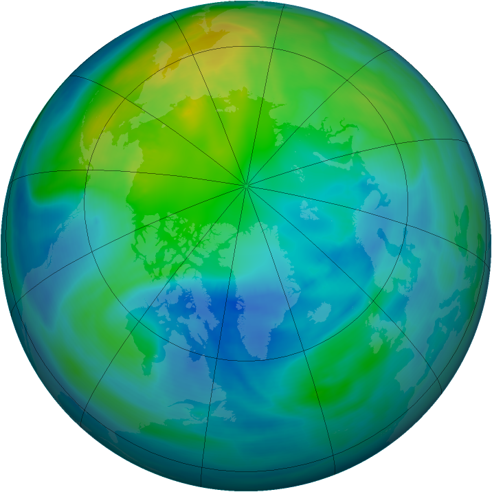 Arctic ozone map for 21 October 2006